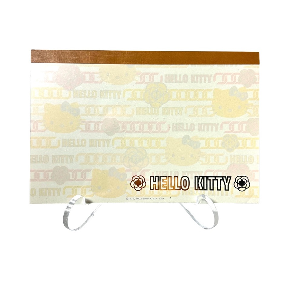 Hello Kitty Vivitix Notepad Vintage Sanrio 2002 Chain Flowers Pink Yellow Tan